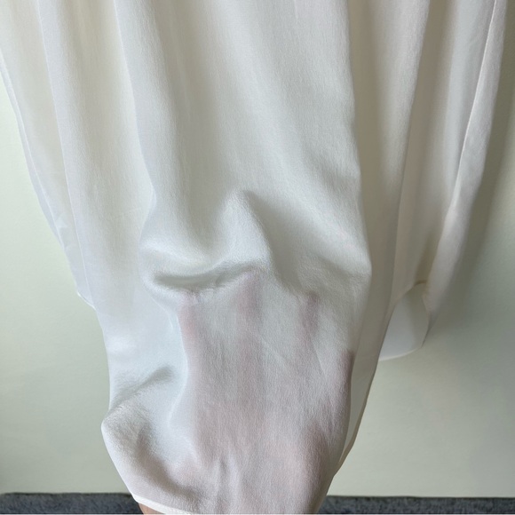 Rebecca Taylor Two Tone Scoop Neck Short Sleeve Silk Blouse - Size 4 - Picture 7 of 11